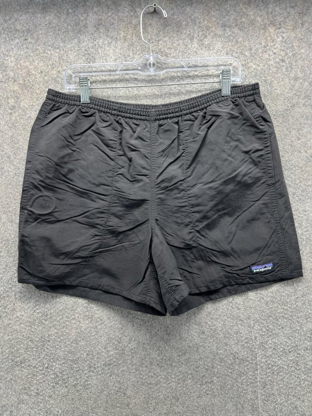 Patagonia Swim Trunks Mens Medium Black Solid Mesh Lined Elastic Waist Pockets